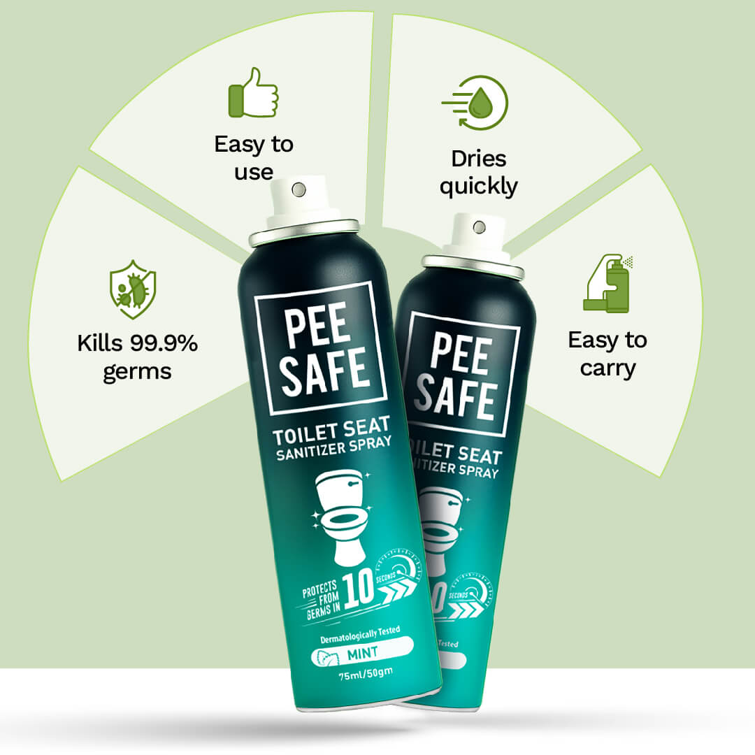 Pee Safe Toilet Seat Sanitizer Spray (Mint) - 75 ML - BULK BUY