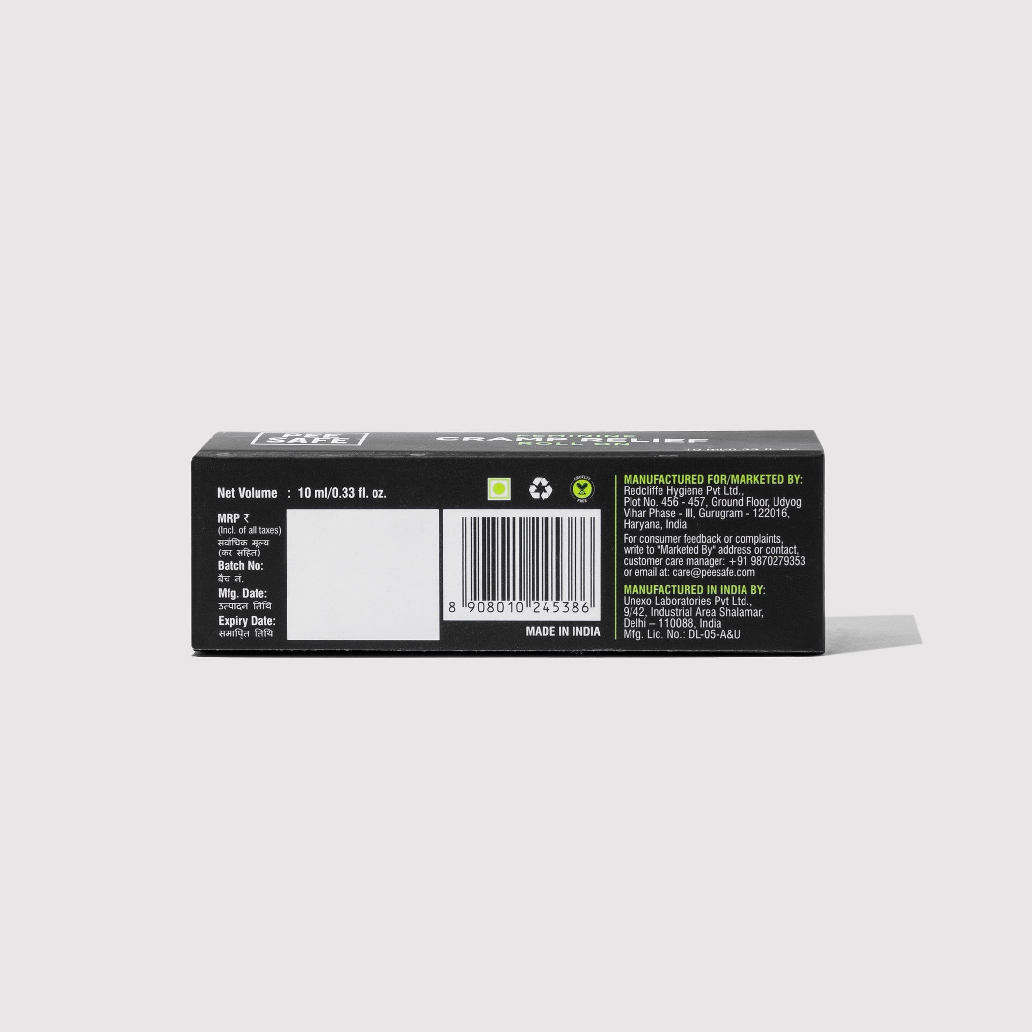 Pee Safe Cramp Relief Roll On (10 ML) - BYOC