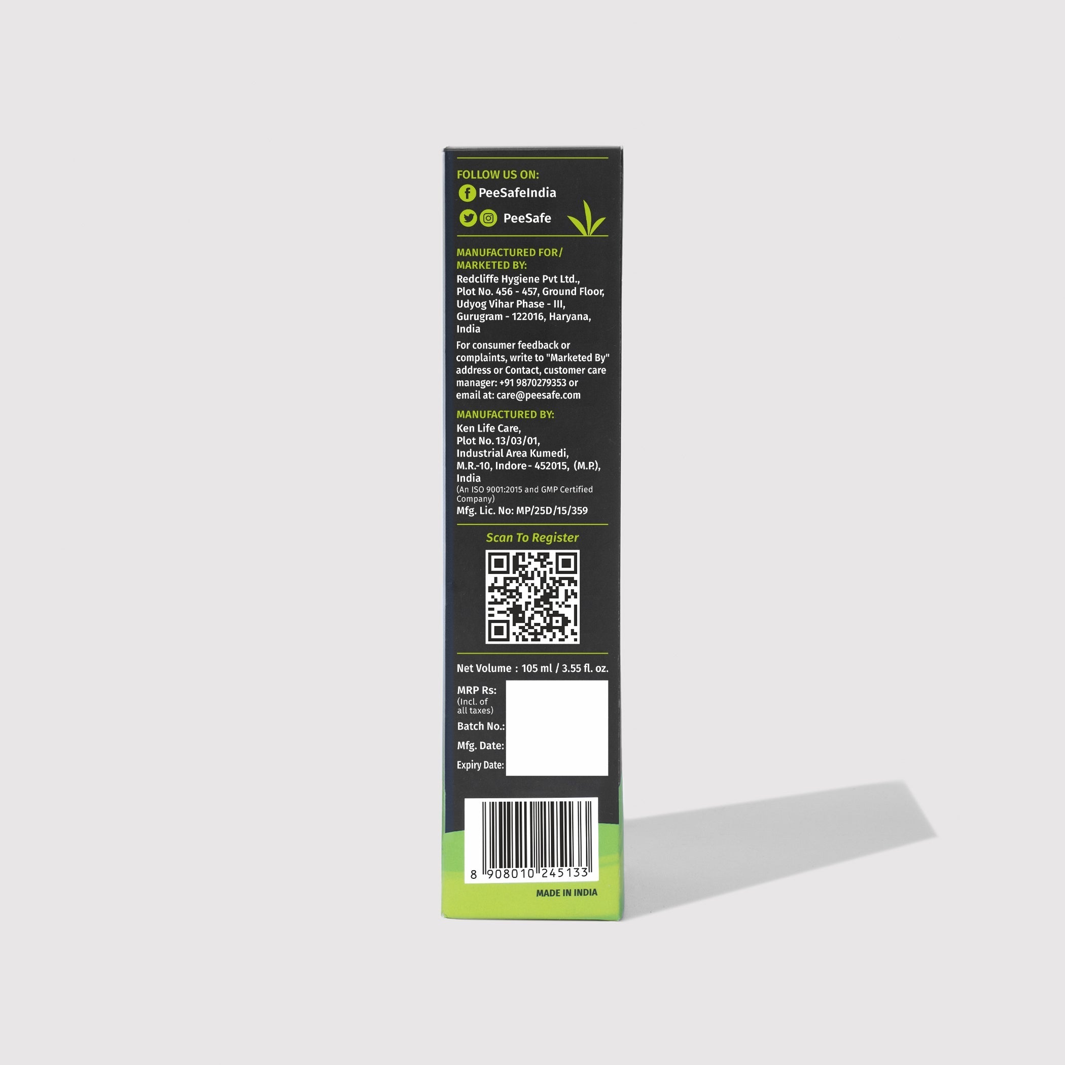 Pee Safe Daily Natural Intimate Wash For Women (105 ML) - BULK BUY
