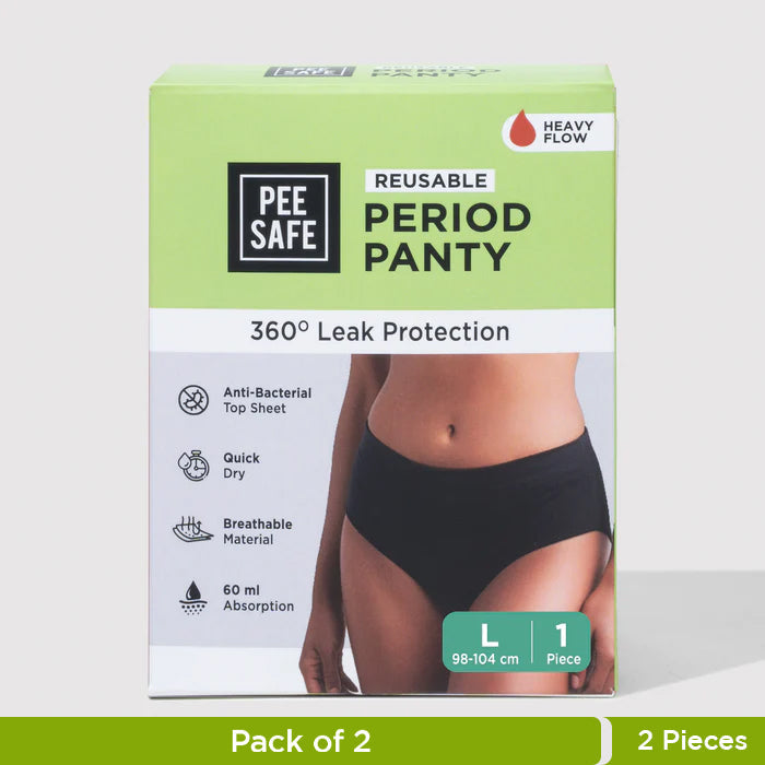 Pee Safe Reusable Period Panty - Large (Pack of 2)