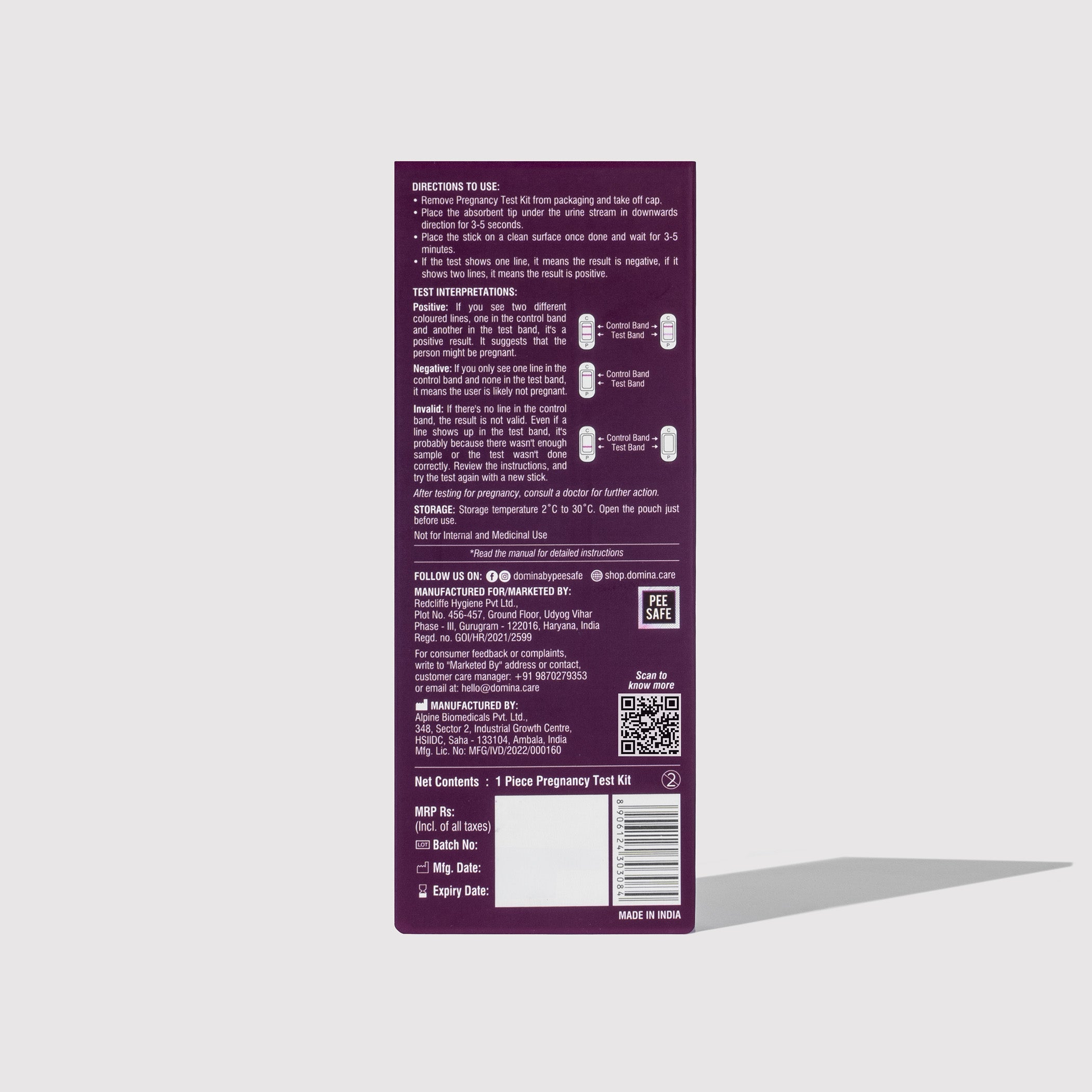 Domina Domina Midstream Pregnancy Test Kit 1N