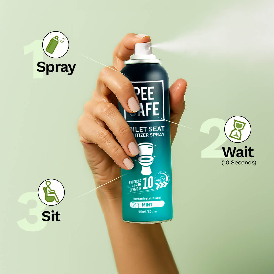 Pee Safe Toilet Seat Sanitizer Spray (Mint) - 75 ML - BULK BUY