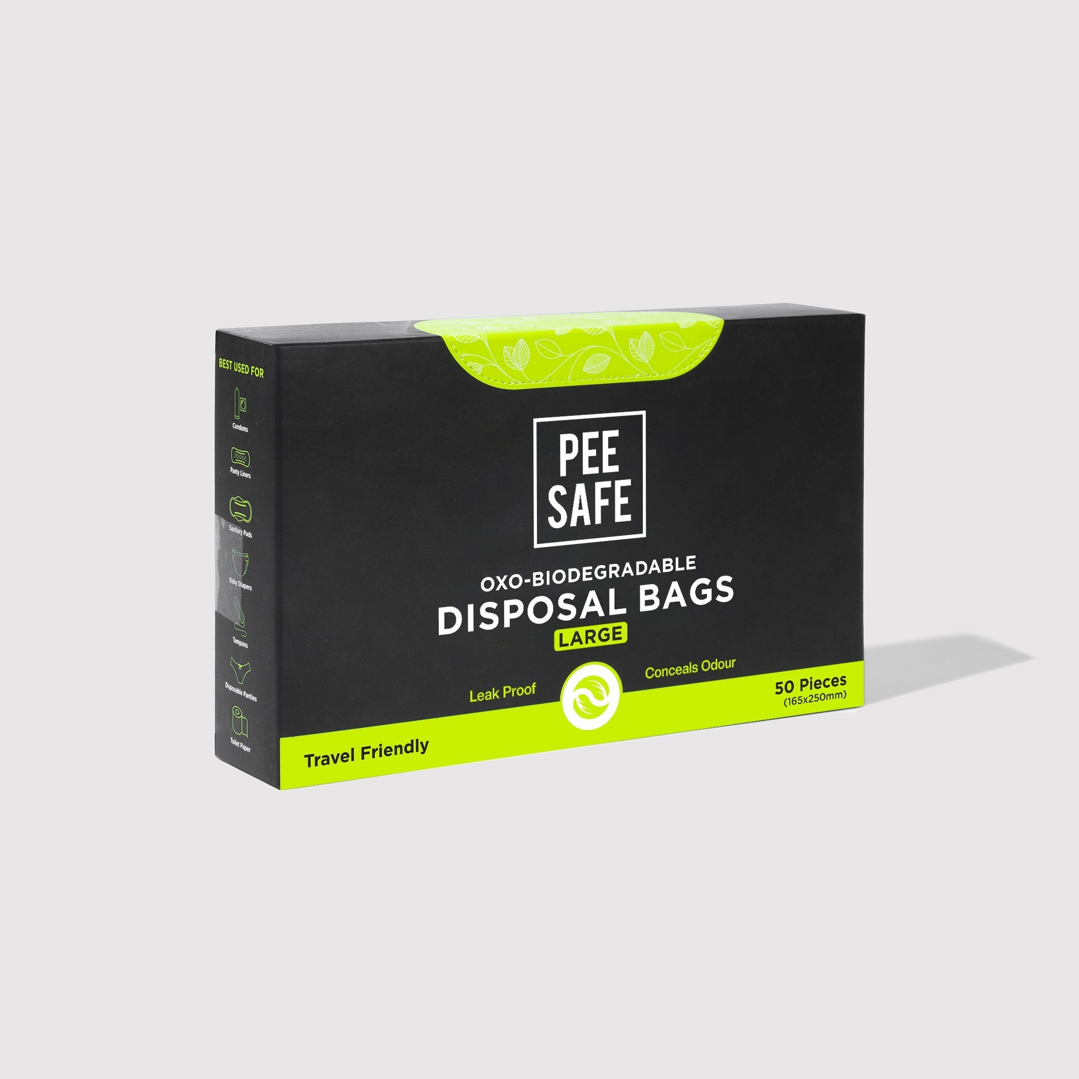 Pee Safe Oxo-Biodegradable Disposable Bags - 50 Bags (Large)