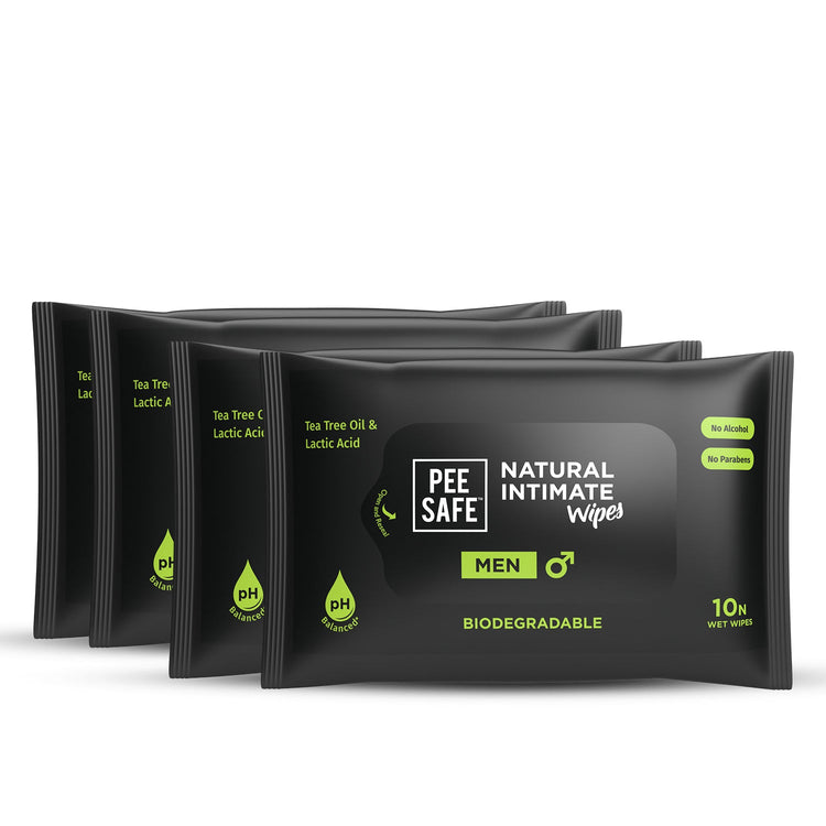 Natural Intimate Wipes for Men (Pack of 4)