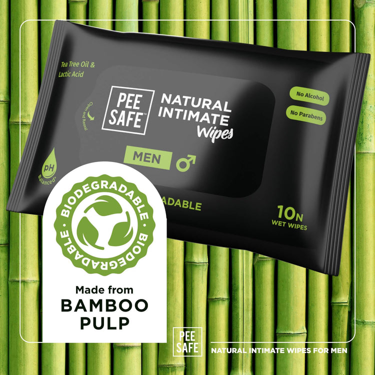 Pee Safe Mens Hygiene Natural Intimate Wipes for Men (Pack of 4)